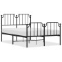 Bed frame with headboard and black metal footboard 120x190cm by , Beds and slatted bases - Ref: Foro24-373902, Price: 99,99 €...