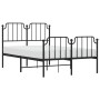 Bed frame with headboard and black metal footboard 120x190cm by , Beds and slatted bases - Ref: Foro24-373902, Price: 99,99 €...