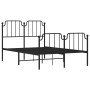 Bed frame with headboard and black metal footboard 120x190cm by , Beds and slatted bases - Ref: Foro24-373902, Price: 99,99 €...