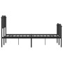 Bed frame with headboard and black metal footboard 120x190cm by , Beds and slatted bases - Ref: Foro24-373902, Price: 99,99 €...