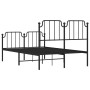 Bed frame with headboard and black metal footboard 120x190cm by , Beds and slatted bases - Ref: Foro24-373902, Price: 99,99 €...