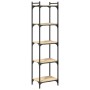 Bookcase with 5 shelves made of Sonoma oak engineered wood, measuring 40x30x154 cm. by , Bookcases and shelves - Ref: Foro24-...