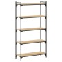 Bookcase with 5 shelves made of Sonoma oak engineered wood, measuring 80x30x154 cm. by , Bookcases and shelves - Ref: Foro24-...