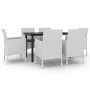 Set comedor de jardín 7 pzas y cojines ratán sintético y vidrio de , Conjuntos de jardín - Ref: Foro24-3099700, Precio: 521,9...