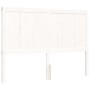 Double bed frame with white solid wood headboard by , Beds and slatted bases - Ref: Foro24-3192597, Price: 187,19 €, Discount: %