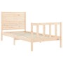 Single bed frame with solid wood headboard by , Beds and slatted bases - Ref: Foro24-3193166, Price: 112,36 €, Discount: %