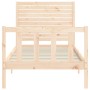 Single bed frame with solid wood headboard by , Beds and slatted bases - Ref: Foro24-3193166, Price: 112,36 €, Discount: %