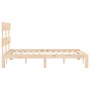 Bed frame with solid wood headboard 140x190 cm by , Beds and slatted bases - Ref: Foro24-3193511, Price: 112,61 €, Discount: %