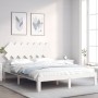 Estructura de cama con cabecero madera maciza blanco 140x200 cm de , Camas y somieres - Ref: Foro24-3193727, Precio: 140,34 €...