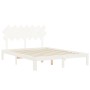 White solid wood bed frame with headboard 140x200 cm by , Beds and slatted bases - Ref: Foro24-3193727, Price: 140,34 €, Disc...