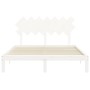 White solid wood bed frame with headboard 140x200 cm by , Beds and slatted bases - Ref: Foro24-3193727, Price: 140,34 €, Disc...