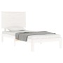 Estructura de cama individual con cabecero madera maciza blanco de , Camas y somieres - Ref: Foro24-3193622, Precio: 101,17 €...