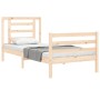 Estructura de cama con cabecero madera maciza de , Camas y somieres - Ref: Foro24-3194666, Precio: 87,20 €, Descuento: %