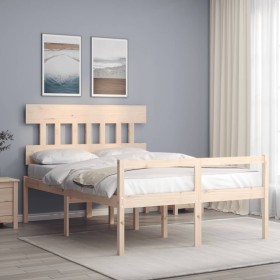 Doppelbett für Senioren mit Kopfteil aus Massivholz von , Betten und Lattenroste - Ref: Foro24-3195386, Preis: 129,99 €, Raba...