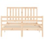 Bed frame with solid wood headboard 140x190 cm by , Beds and slatted bases - Ref: Foro24-3194226, Price: 121,29 €, Discount: %