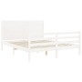 White solid wood bed frame with headboard 160x200 cm by , Beds and slatted bases - Ref: Foro24-3194647, Price: 179,31 €, Disc...