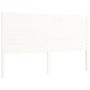 White solid wood bed frame with headboard 160x200 cm by , Beds and slatted bases - Ref: Foro24-3195037, Price: 182,17 €, Disc...