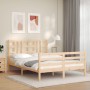 Estructura de cama de matrimonio con cabecero madera maciza de , Camas y somieres - Ref: Foro24-3193896, Precio: 127,86 €, De...