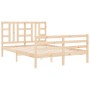 Estructura de cama de matrimonio con cabecero madera maciza de , Camas y somieres - Ref: Foro24-3193896, Precio: 127,86 €, De...