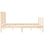 Estructura de cama de matrimonio con cabecero madera maciza de , Camas y somieres - Ref: Foro24-3193896, Precio: 127,86 €, De...