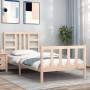 Bed frame with solid wood headboard 100x200 cm by , Beds and slatted bases - Ref: Foro24-3191961, Price: 128,60 €, Discount: %