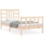 Bed frame with solid wood headboard 100x200 cm by , Beds and slatted bases - Ref: Foro24-3191961, Price: 128,60 €, Discount: %