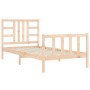 Bed frame with solid wood headboard 100x200 cm by , Beds and slatted bases - Ref: Foro24-3191961, Price: 128,60 €, Discount: %