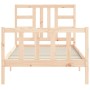 Bed frame with solid wood headboard 100x200 cm by , Beds and slatted bases - Ref: Foro24-3191961, Price: 128,60 €, Discount: %