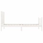 White solid wood bed frame with headboard 100x200 cm by , Beds and slatted bases - Ref: Foro24-3192742, Price: 149,37 €, Disc...