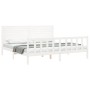 Estructura cama de matrimonio con cabecero madera maciza blanco de , Camas y somieres - Ref: Foro24-3193222, Precio: 243,16 €...