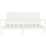 Estructura cama de matrimonio con cabecero madera maciza blanco de , Camas y somieres - Ref: Foro24-3193222, Precio: 243,16 €...