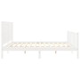 Estructura cama de matrimonio con cabecero madera maciza blanco de , Camas y somieres - Ref: Foro24-3193222, Precio: 243,16 €...