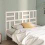 Solid white pine wood bed headboard 141x4x104 cm by , Headboards and footboards - Ref: Foro24-818186, Price: 63,99 €, Discoun...