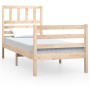 Small solid wood single bed frame 75x190 cm by , Beds and slatted bases - Ref: Foro24-3101048, Price: 102,21 €, Discount: %