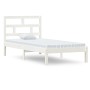 Estructura de cama individual de madera maciza blanco 90x190 cm de , Camas y somieres - Ref: Foro24-3101184, Precio: 91,99 €,...