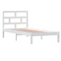 Estructura de cama individual de madera maciza blanco 90x190 cm de , Camas y somieres - Ref: Foro24-3101184, Precio: 91,99 €,...