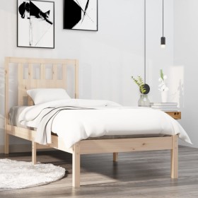 Estructura de cama madera maciza 75x190 cm de , Camas y somieres - Ref: Foro24-3104023, Precio: 76,99 €, Descuento: %