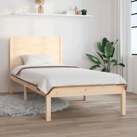 Solid wood bed frame 90x190 cm by , Beds and slatted bases - Ref: Foro24-3104118, Price: 83,99 €, Discount: %