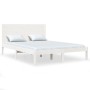 Estructura de cama doble pequeña madera maciza blanca 120x190cm de , Camas y somieres - Ref: Foro24-3104124, Precio: 147,26 €...