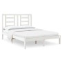 Estructura de cama doble pequeña madera maciza blanca 120x190cm de , Camas y somieres - Ref: Foro24-3104319, Precio: 125,02 €...