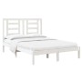 Estructura de cama doble pequeña madera maciza blanca 120x190cm de , Camas y somieres - Ref: Foro24-3104319, Precio: 125,02 €...