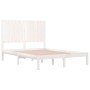 Estructura de cama doble pequeña madera maciza blanca 120x190cm de , Camas y somieres - Ref: Foro24-3104384, Precio: 127,16 €...