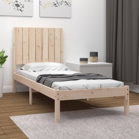 Estructura de cama madera maciza 75x190 cm de , Camas y somieres - Ref: Foro24-3104373, Precio: 86,99 €, Descuento: %