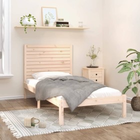 Estructura de cama de madera maciza 100x200 cm de , Camas y somieres - Ref: Foro24-3104598, Precio: 106,99 €, Descuento: %