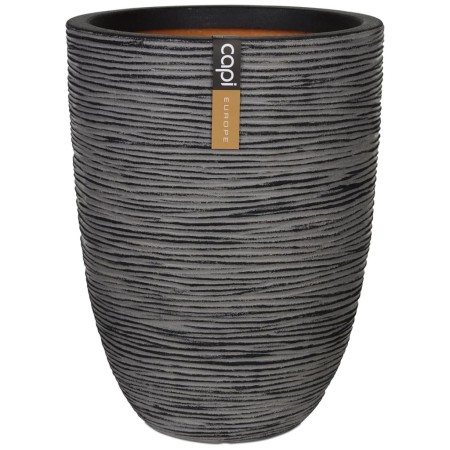 Capi Vase Nature Rib elegant low anthracite gray 46x58 cm KOFZ783 by Capi, Pots and planters - Ref: Foro24-424230, Price: 151...