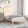 Estructura de cama individual pequeña madera maciza 75x190 cm de , Camas y somieres - Ref: Foro24-3104828, Precio: 70,85 €, D...