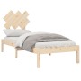 Estructura de cama individual pequeña madera maciza 75x190 cm de , Camas y somieres - Ref: Foro24-3104828, Precio: 70,99 €, D...