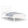 White single solid wood bed frame 75x190 cm by , Beds and slatted bases - Ref: Foro24-3104894, Price: 80,99 €, Discount: %