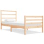 Solid pine wood bed frame 75x190 cm by , Beds and slatted bases - Ref: Foro24-3104958, Price: 87,99 €, Discount: %