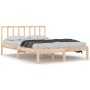 Solid pine wood bed frame 140x200 cm by , Beds and slatted bases - Ref: Foro24-3105071, Price: 116,67 €, Discount: %